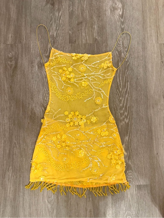 Jaded London Dresses & Skirts - Jaded London Beaded Mirage Dress in Yellow